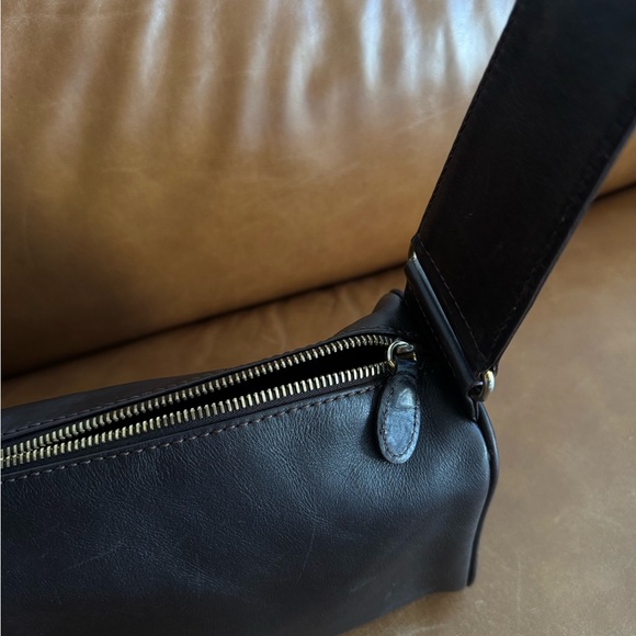 Chocolate brown leather shoulder bag saks fifth avenue - Picture 3 of 11